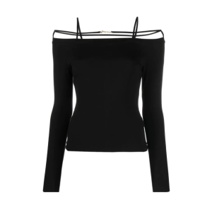 Trendy Off Shoulder Long Sleeve Top - Y2K Aesthetic & Coquette Style