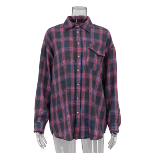 Trendy Oversized Pink Plaid Shirt - Y2K Aesthetic Coquette Style