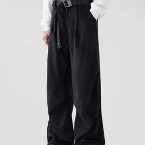 Trendy Pleated Wide Leg Pants - Y2K Aesthetic & Coquette Style