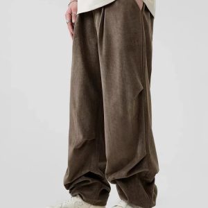 Trendy Pleated Wide Leg Pants - Y2K Aesthetic & Coquette Style