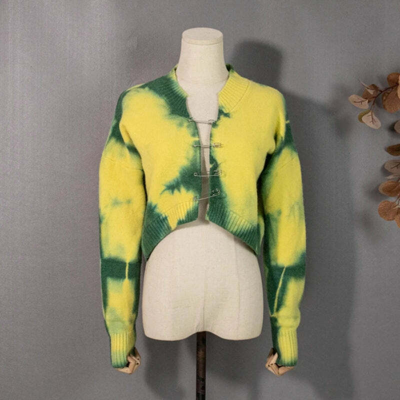 Trendy Tie Dye Cardigan - Y2K Aesthetic Clothing for Unique Styles