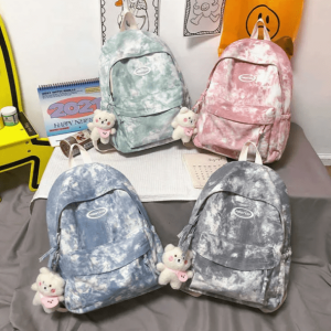 Trendy Tie Dye School Backpack - Y2K Aesthetic & Coquette Style