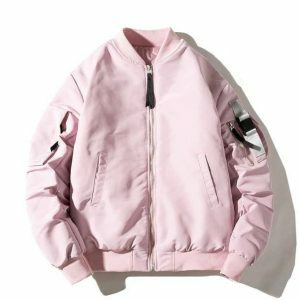 Trendy Y2K Aesthetic Bomber Jacket - Coquette & Goth Styles