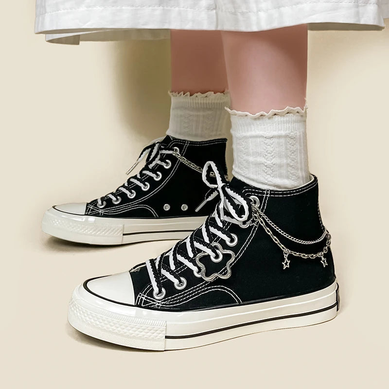 Trendy Y2K Aesthetic Canvas Shoes for Coquette and Soft Girl Styles