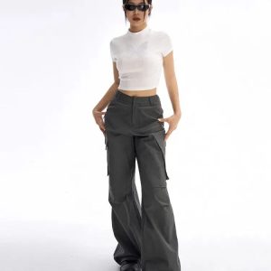 Trendy Y2K Aesthetic Cargo Pants for Coquette & Soft Girl Styles