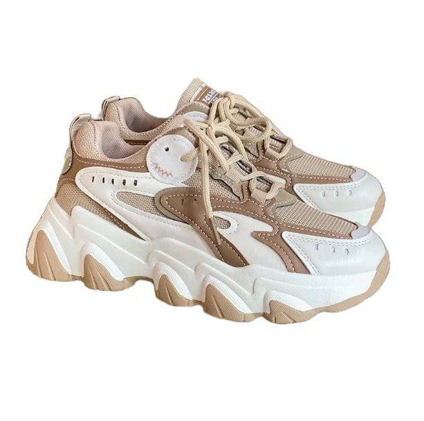 Trendy Y2K Aesthetic Khaki Sneakers for Coquette and Soft Girl Styles