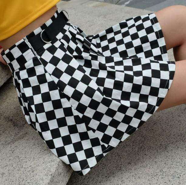 Trendy Y2K Checkerboard Skirt - Coquette Aesthetic Fashion Piece