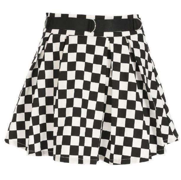 Trendy Y2K Checkerboard Skirt - Coquette Aesthetic Fashion Piece