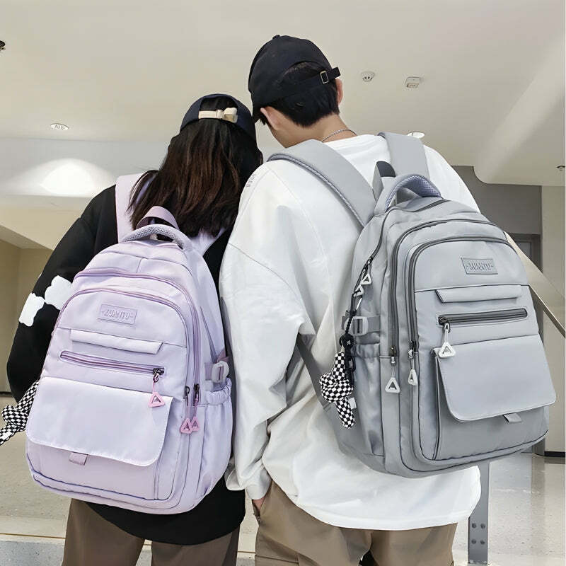 Trendy Y2K Coquette Aesthetic Backpack with Extra Pockets for Style