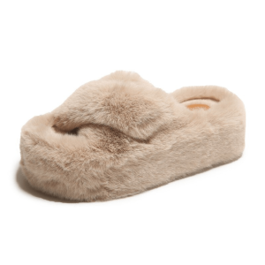 Trendy Y2K Coquette Aesthetic Plushy Platform Slippers for Stylish Outfits