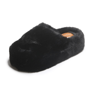 Trendy Y2K Coquette Aesthetic Plushy Platform Slippers for Stylish Outfits