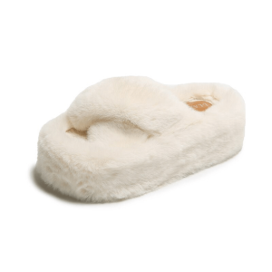 Trendy Y2K Coquette Aesthetic Plushy Platform Slippers for Stylish Outfits