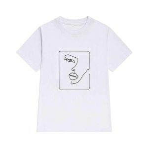 Trendy Y2K Coquette Aesthetic T-Shirt - Artsy Abstract Graphic Tee