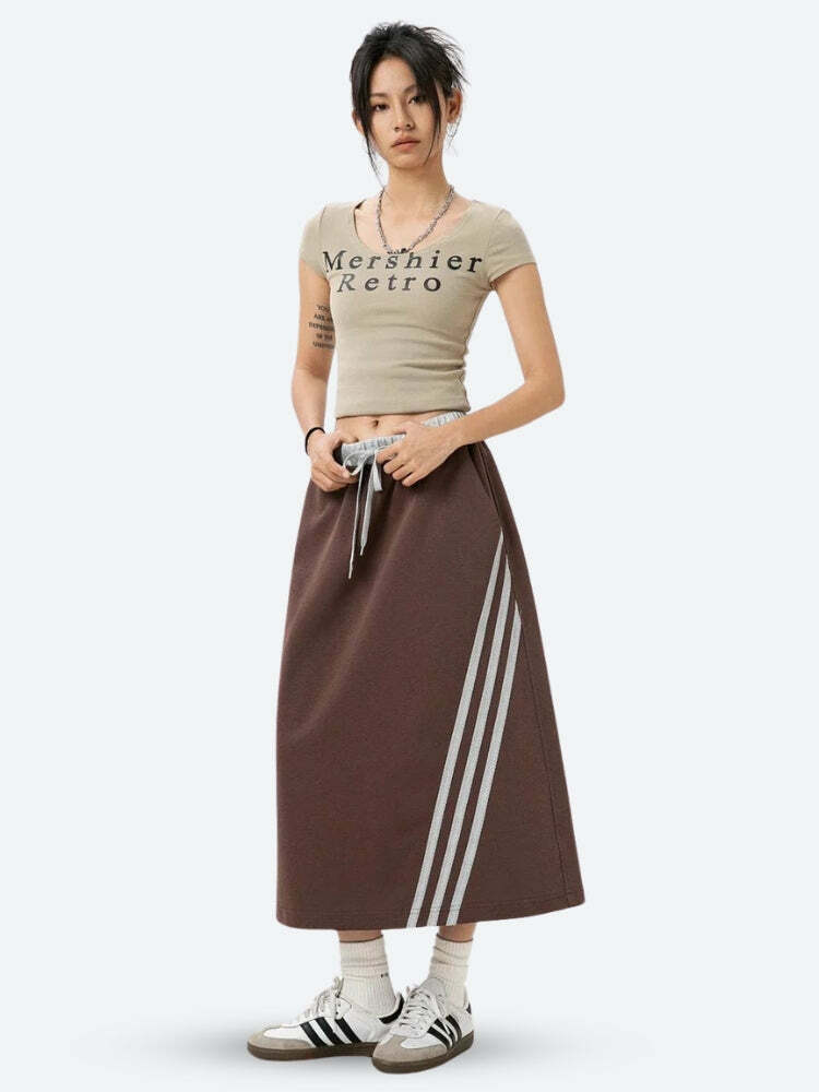 Trendy Y2K Coquette Midi Skirt - Aesthetic Fashion for Every Style