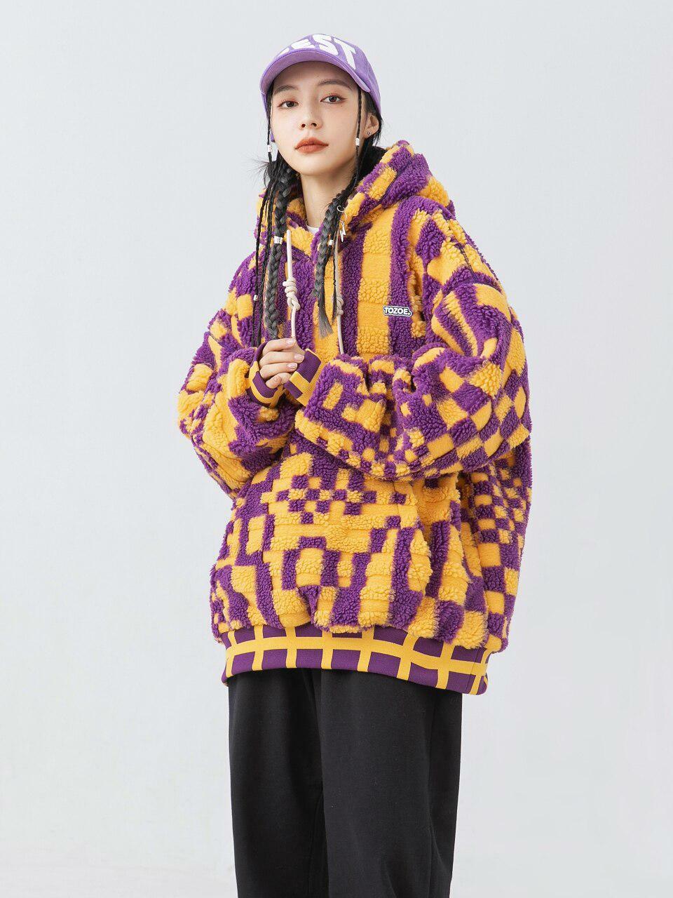 Trendy Y2K Coquette Oversized Plush Hoodie for Aesthetic Outfits