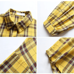 Trendy Y2K Coquette Plaid Shirt - Aesthetic Outfit Essential