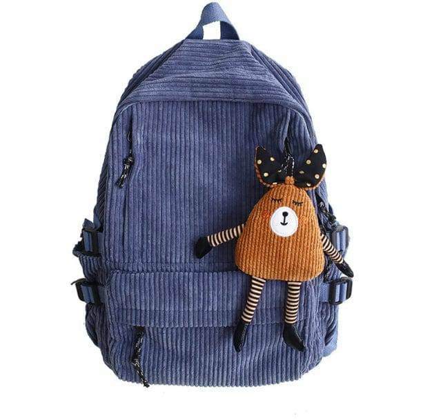 Trendy Y2K Corduroy Backpack for Aesthetic Outfits & Coquette Style