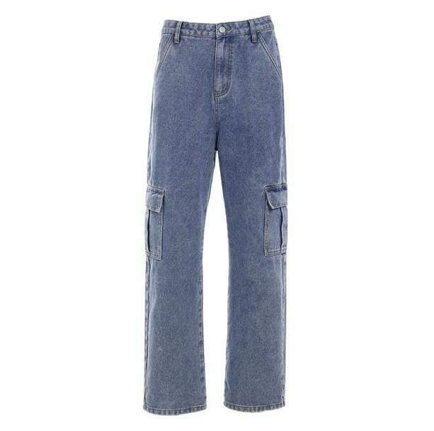 Trendy Y2K Deep Pockets Jeans for Aesthetic Outfits & Coquette Style