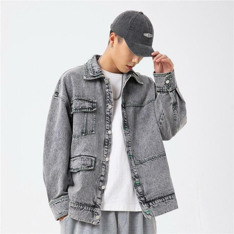 Trendy Y2K Double-Collared Denim Jacket for Aesthetic Outfits