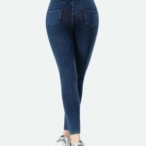 Trendy Y2K High Rise Denim Jeggings for Aesthetic Outfits