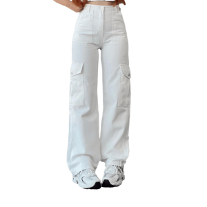 Trendy Y2K High Waist Cargo Pants for Aesthetic Outfits & Styles