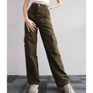 Trendy Y2K High Waist Cargo Pants for Aesthetic Outfits & Styles