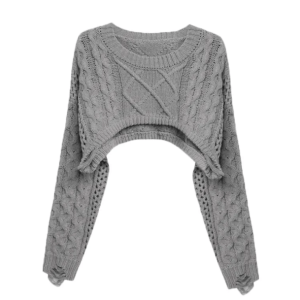 Trendy Y2K Knitted Super Cropped Sweater for Aesthetic Outfits