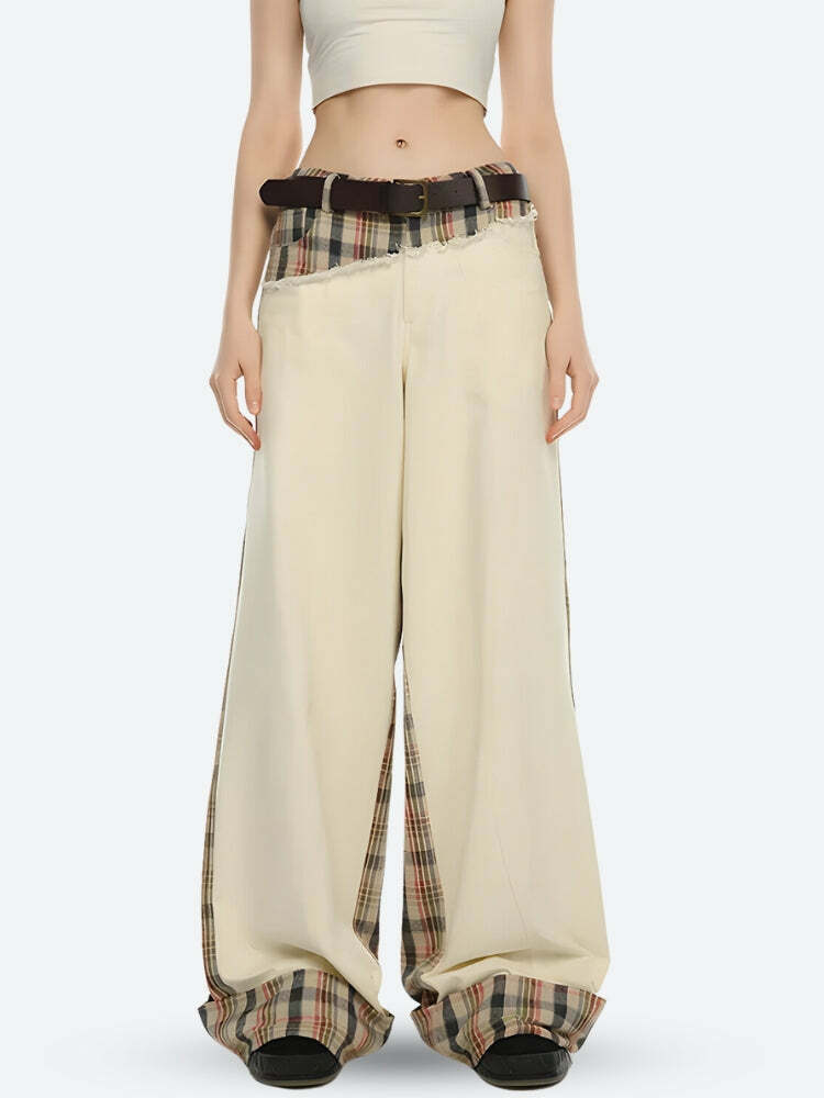 Trendy Y2K Patchwork Pants: Aesthetic Coquette & Goth Styles