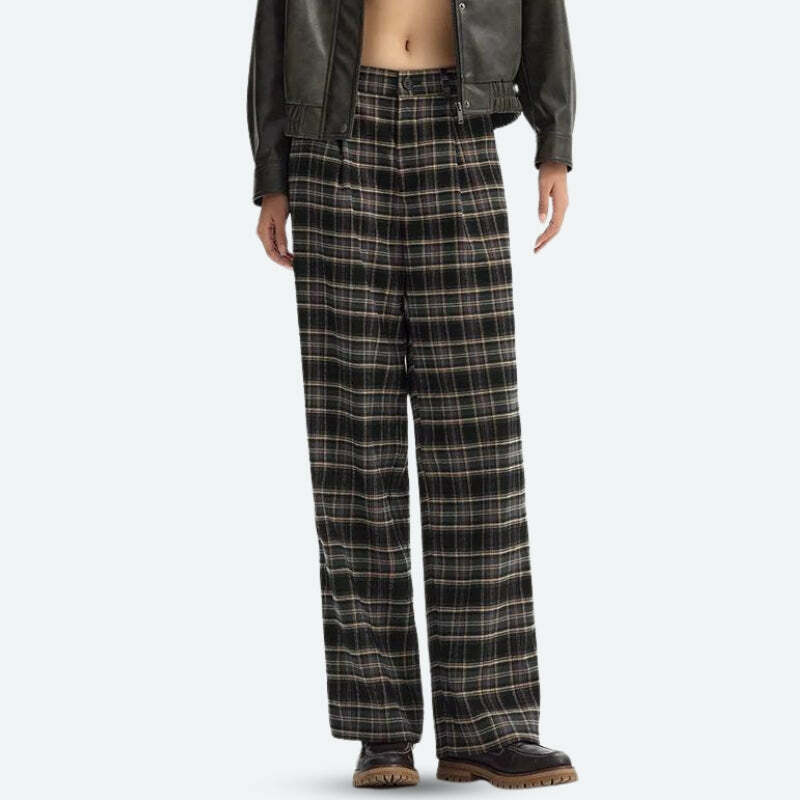 Trendy Y2K Plaid Pajama Pants - Coquette Aesthetic Sleepwear