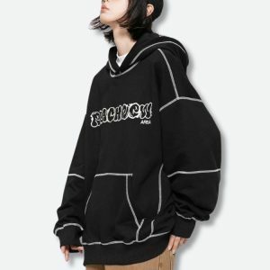 Trendy Y2K Skater Hoodie: Aesthetic Coquette & Goth Styles Combined