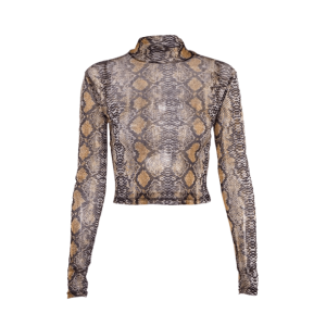 Trendy Y2K Snake Skin Top - Aesthetic Coquette Style for Unique Looks