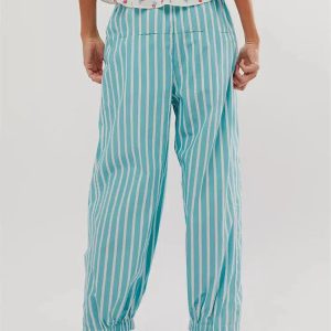 Trendy Y2K Striped Sweatpants for Aesthetic Outfits & Coquette Style