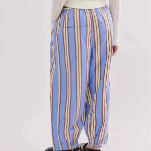 Trendy Y2K Striped Sweatpants for Aesthetic Outfits & Coquette Style