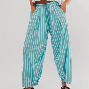 Trendy Y2K Striped Sweatpants for Aesthetic Outfits & Coquette Style