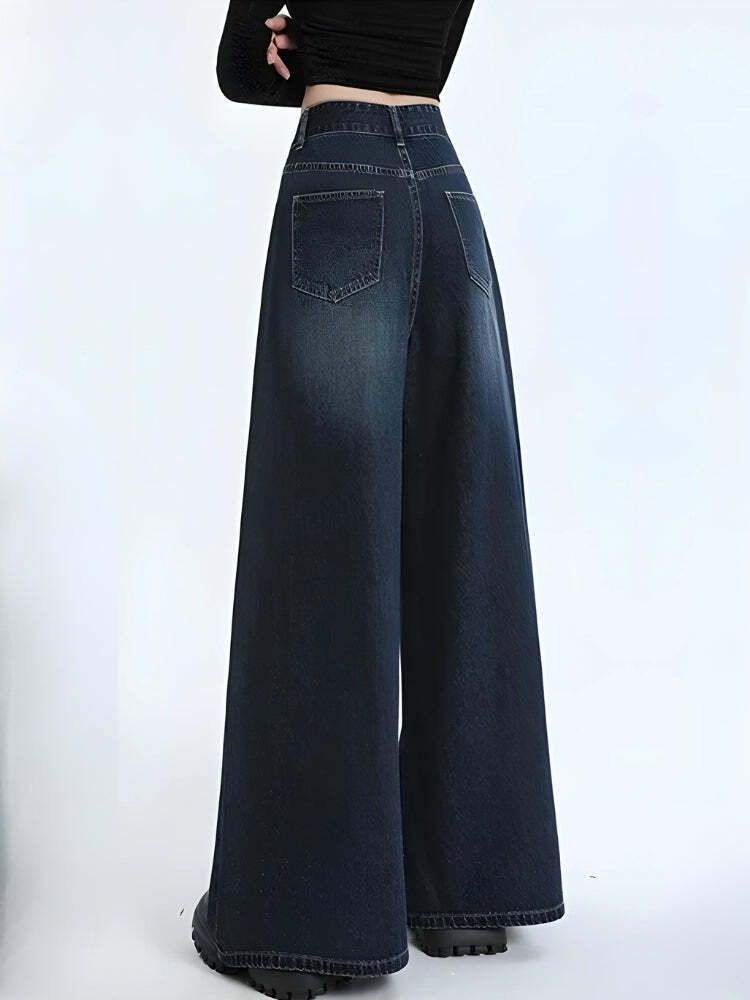 Trendy Y2K Wide Leg Jeans for Aesthetic Outfits & Coquette Style