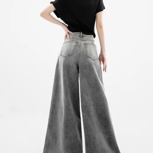 Trendy Y2K Wide Leg Jeans for Aesthetic Outfits & Coquette Style