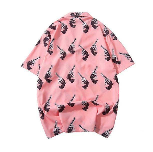 Vaporwave Aesthetic Pink Gun Tee - Y2K Clothing for Trendy Styles