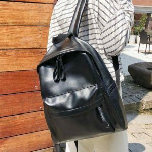 Vegan Leather Y2K Aesthetic Backpack - Trendy Coquette Style Bag