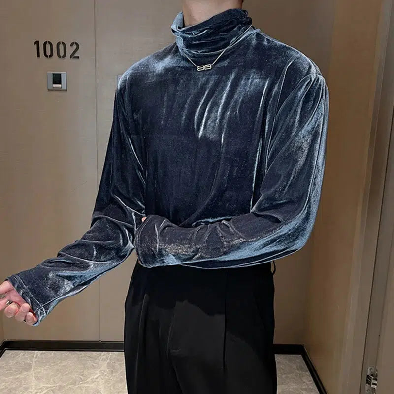 Velvet Turtle Neck Top - Y2K Aesthetic Clothing for Trendy Outfits