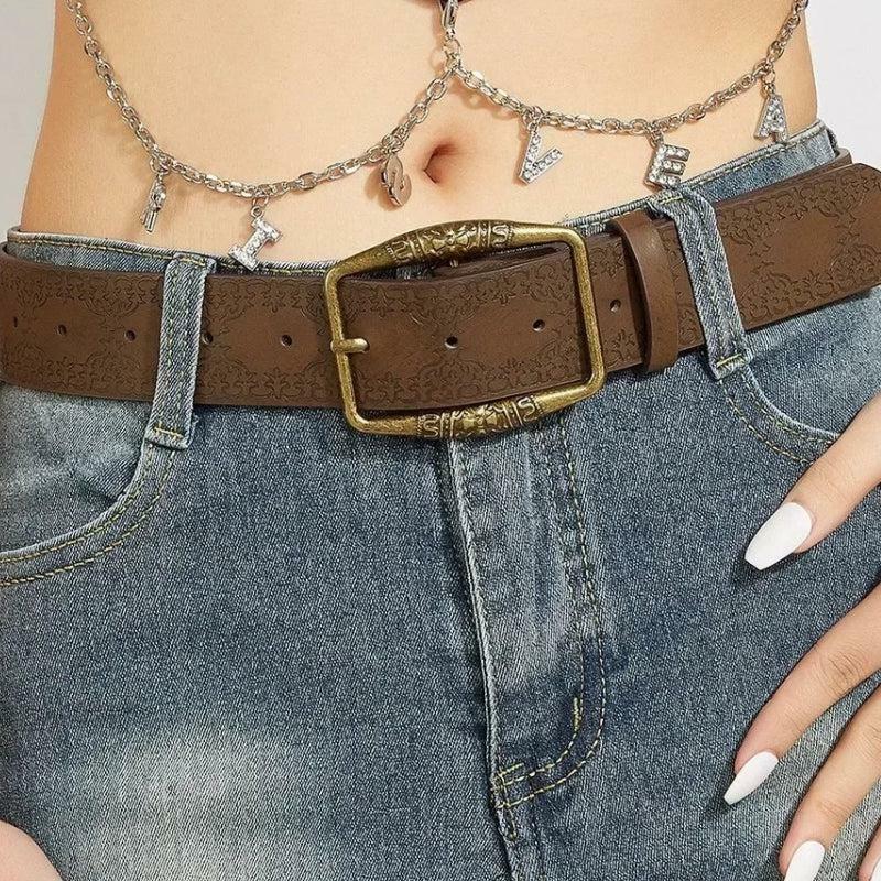 Vintage Belt: Y2K Aesthetic Coquette Style for Trendy Outfits