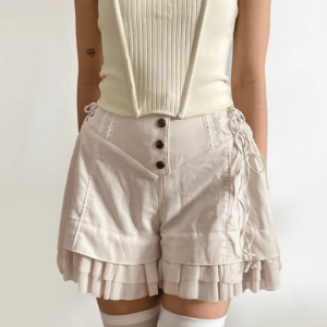 Vintage Coquette Aesthetic Shorts - Y2K Style for Trendy Outfits