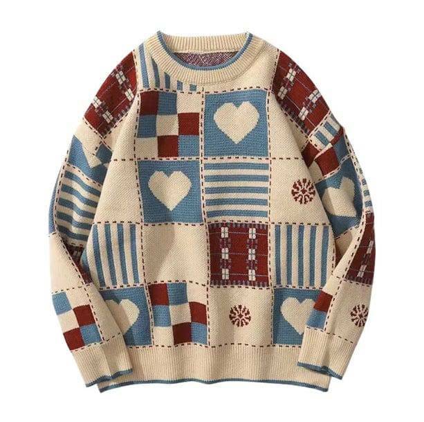 Vintage Heart Sweater - Y2K Aesthetic Coquette Style for Trendy Looks