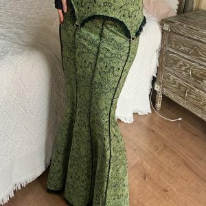 Vintage Slim Fit Maxi Skirt - Y2K Aesthetic & Coquette Style Clothing