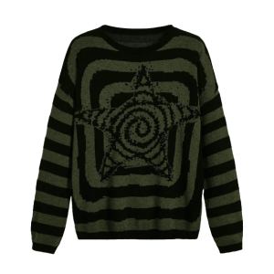 Vintage Star Sweater: Y2K Aesthetic Clothing for Coquette Style Lovers