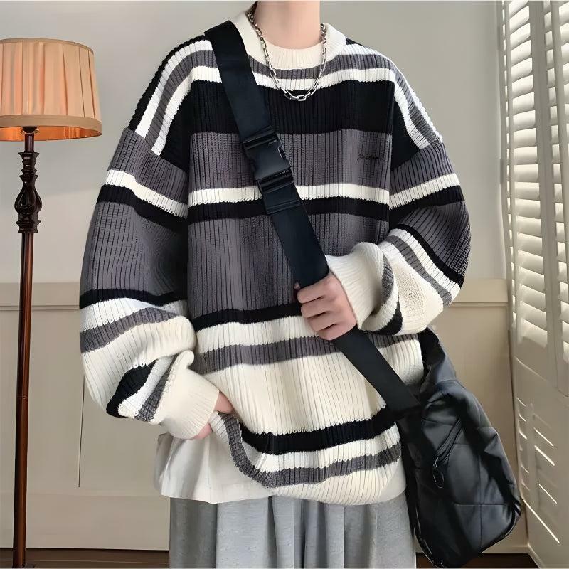 Vintage Striped Knitted Sweater - Y2K Aesthetic Coquette Style