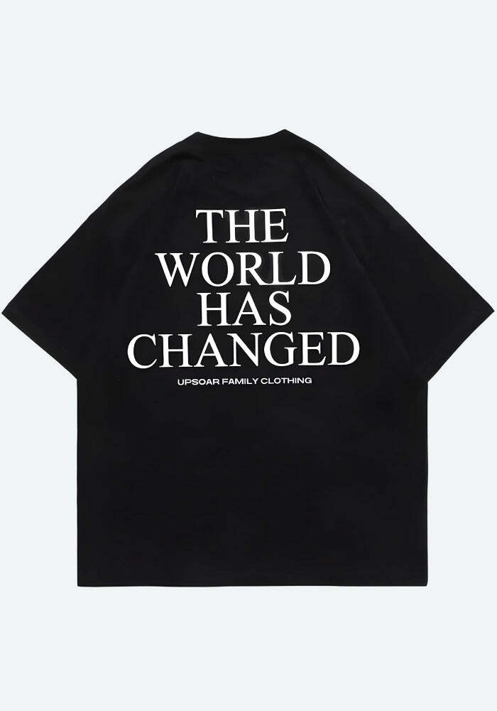 World Has Changed Y2K Graphic Tee - Trendy Aesthetic Clothing