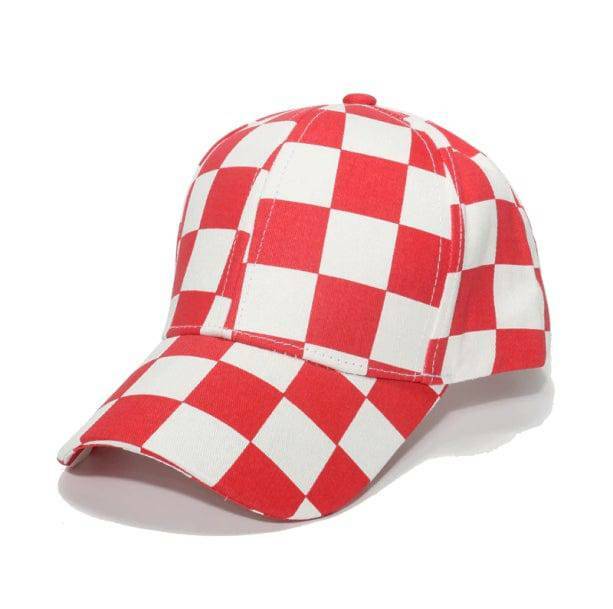 Y2K Aesthetic Checkered Cap - Trendy Coquette & Goth Style Accessory