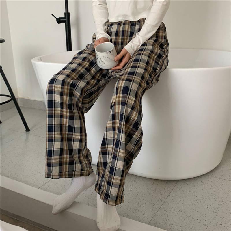 Y2K Aesthetic Checkered Sweatpants - Trendy Coquette Style Bottoms