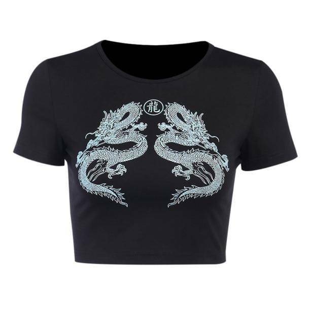 Y2K Aesthetic Chinese Dragon T-Shirt - Trendy Coquette Style Top