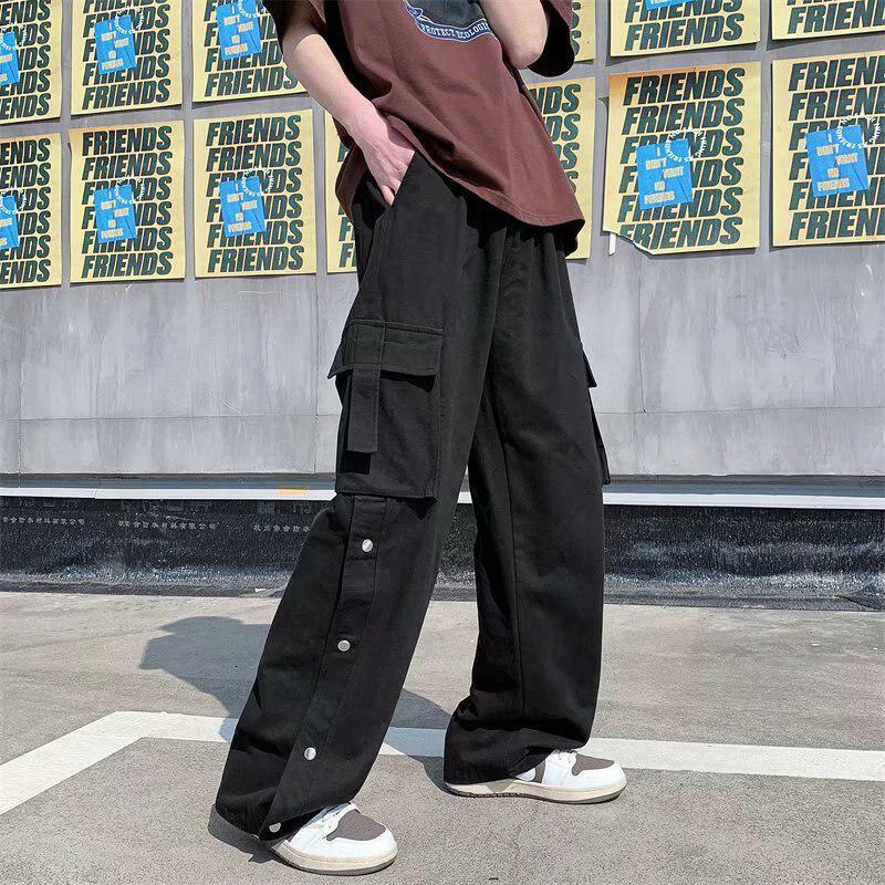 Y2K Aesthetic Elastic Waist Wide Leg Cargo Pants for Trendy Outfits